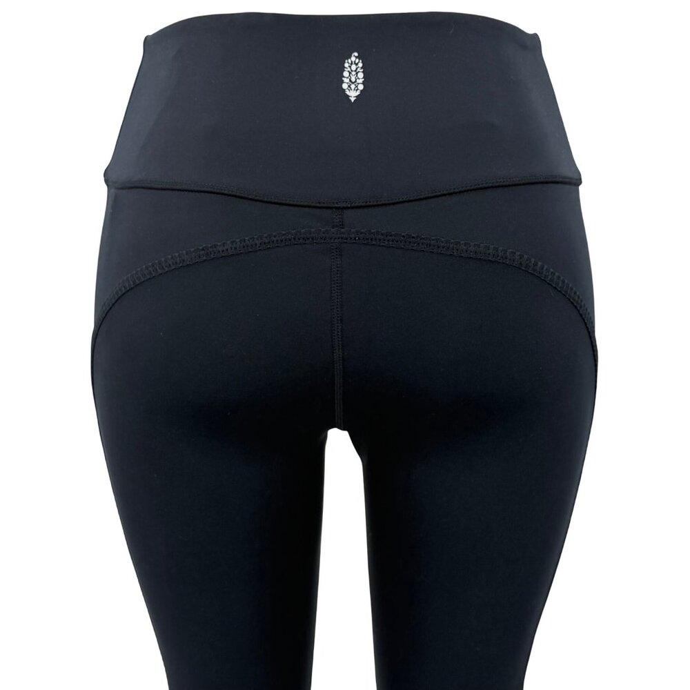 NWOT Free People Black Slit Weave High Waist Athletic Leggings | Athleisure M - Picture 10 of 16